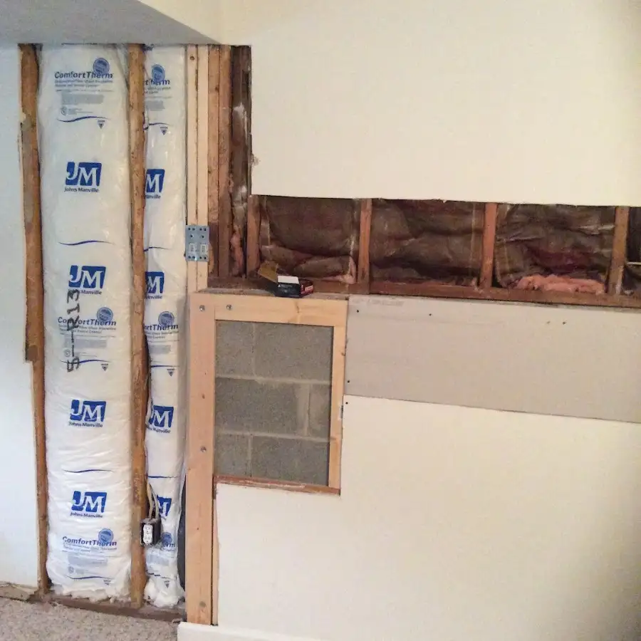 Wall insulation replacement during Contents Cleaning & Restoration in Yarmouth